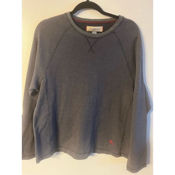 Tommy‎ Bahama Men's Gray Waffle Knit Thermal Sweater Size L - Picture 1 of 8